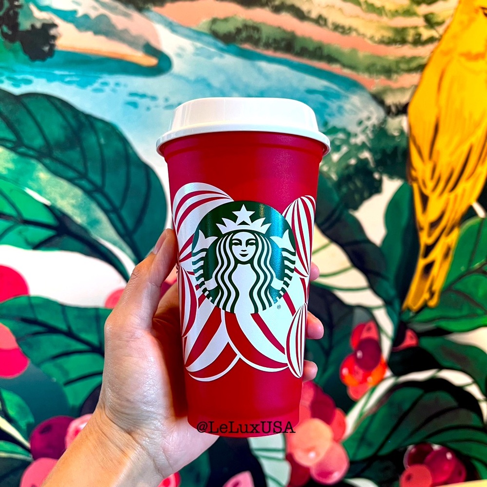 STARBUCKS Limited Edition Holiday 2024 Reusable Cup, Red-White, NEW